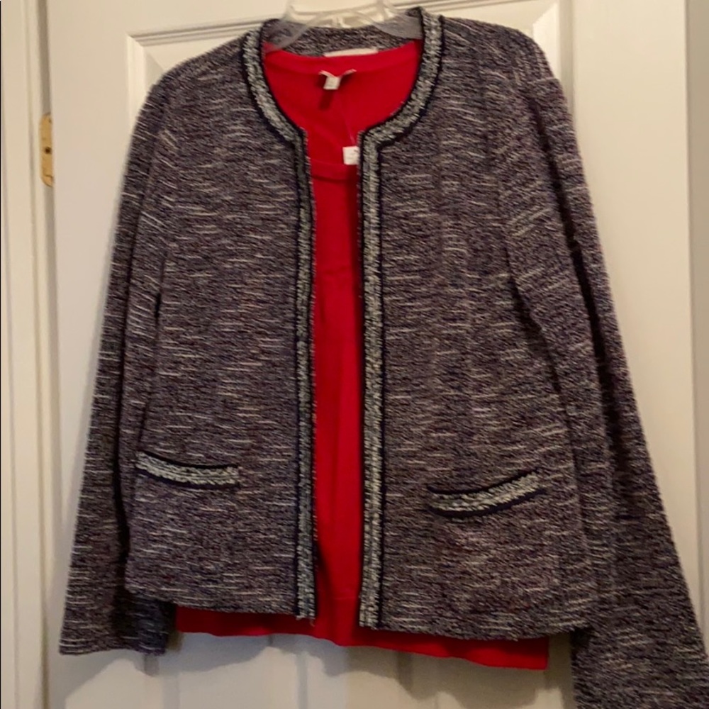 Talbots boucle knit sweater jacket NEW